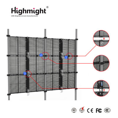 500mm*1000mm TRA-F PH3-7 الطرف الخارجي التجميع وحدات الضوء العالي LED شاشة عرض شفافة