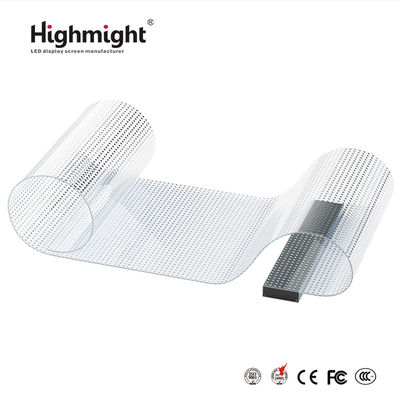 شاشة فيلم كريستالي LED شفافة للغاية تصميم رقيق للغاية شاشة شفافة بلا حدود
