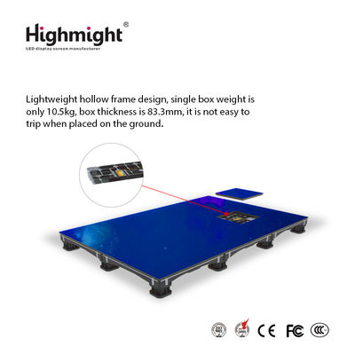 500mm*500mm DM PH3.9 بلاط أرضية RGB ، بلاط أرضية مضاء LED تفاعلي