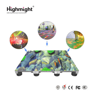 500mm*500mm DM PH3.9 بلاط أرضية RGB ، بلاط أرضية مضاء LED تفاعلي